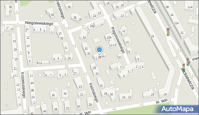 Warszawa, Felińskiego Alojzego, 28, mapa Warszawy