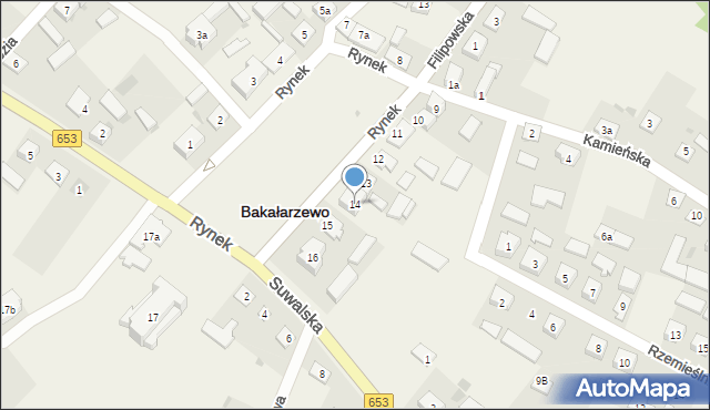 Bakałarzewo, Filipowska, 14, mapa Bakałarzewo