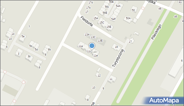 Biała Podlaska, Fieldorfa-Nila Augusta Emila, gen., 11d, mapa Białej Podlaskiej