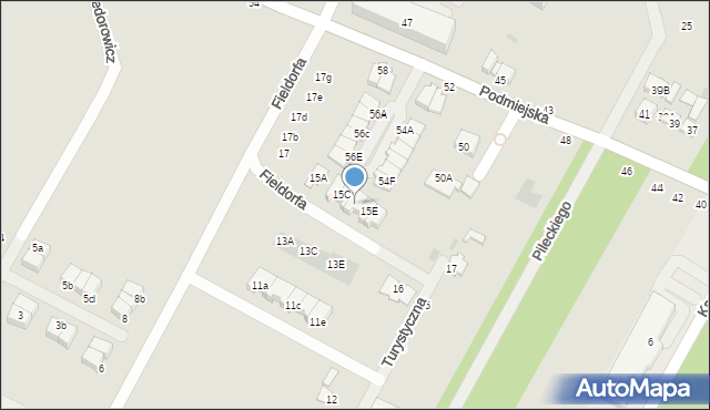 Biała Podlaska, Fieldorfa-Nila Augusta Emila, gen., 15D, mapa Białej Podlaskiej