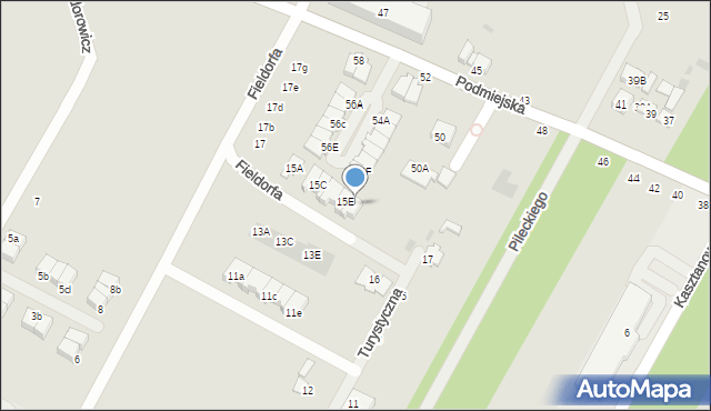 Biała Podlaska, Fieldorfa-Nila Augusta Emila, gen., 15G, mapa Białej Podlaskiej