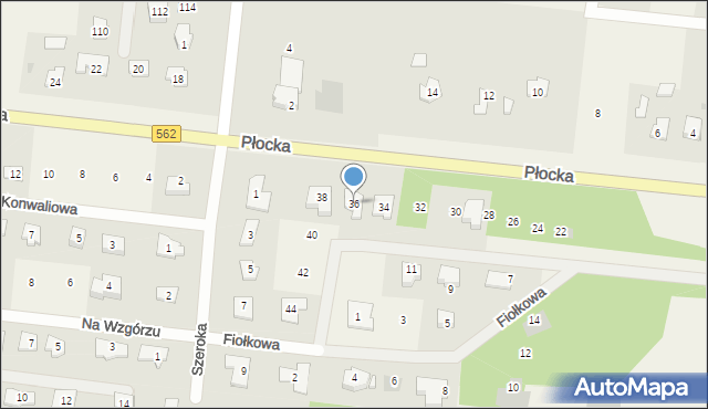 Brwilno, Fiołkowa, 36, mapa Brwilno
