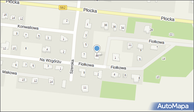 Brwilno, Fiołkowa, 44, mapa Brwilno