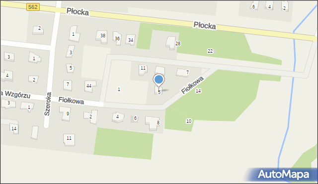 Brwilno, Fiołkowa, 5, mapa Brwilno