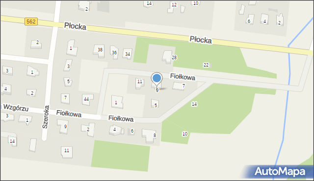 Brwilno, Fiołkowa, 9, mapa Brwilno