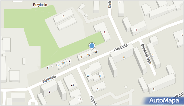 Bydgoszcz, Fieldorfa-Nila Augusta Emila, gen., 9c, mapa Bydgoszczy
