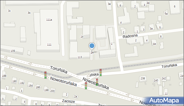 Bydgoszcz, Filmowa, 1A, mapa Bydgoszczy