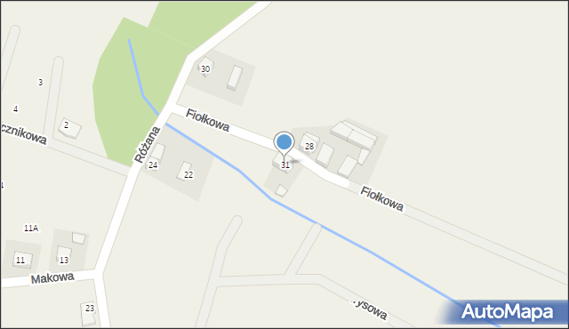 Chojęcin-Szum, Fiołkowa, 31, mapa Chojęcin-Szum