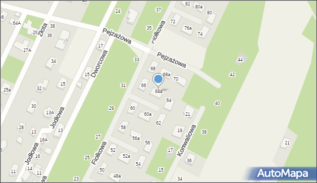 Chotomów, Fiołkowa, 64a, mapa Chotomów