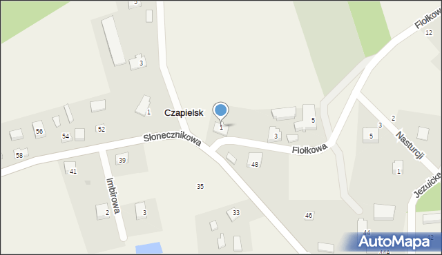 Czapielsk, Fiołkowa, 1, mapa Czapielsk