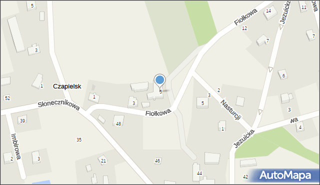 Czapielsk, Fiołkowa, 5, mapa Czapielsk