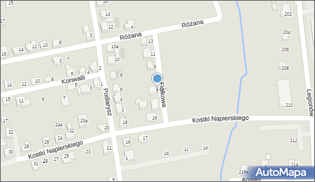 Czechowice-Dziedzice, Fiołkowa, 5, mapa Czechowic-Dziedzic