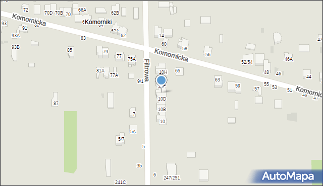 Częstochowa, Filtrowa, 10E, mapa Częstochowy