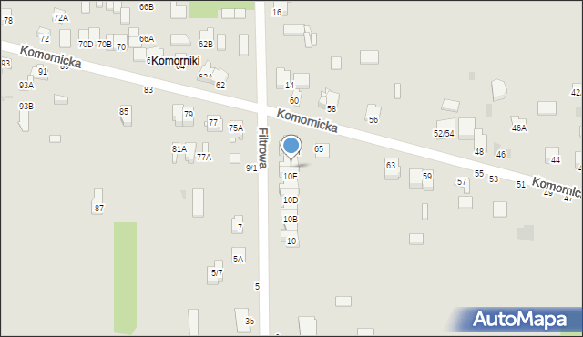 Częstochowa, Filtrowa, 10G, mapa Częstochowy