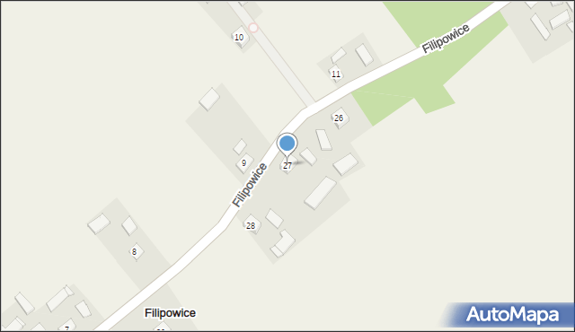 Filipowice, Filipowice, 27, mapa Filipowice