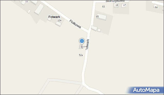 Folwark, Fiołkowa, 52, mapa Folwark