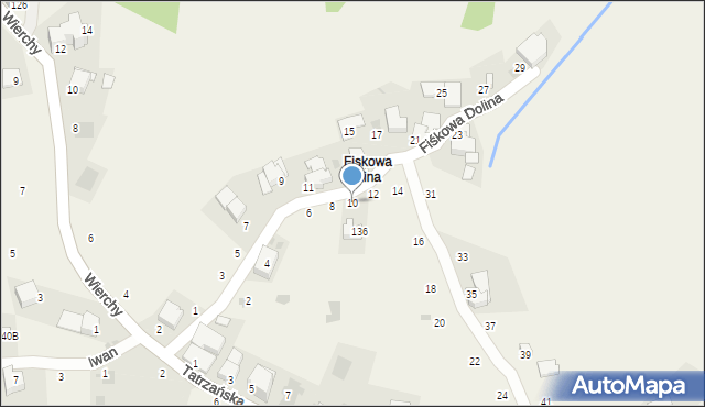 Gliczarów Górny, Fiśkowa Dolina, 10, mapa Gliczarów Górny