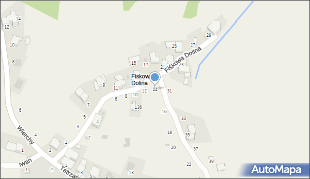 Gliczarów Górny, Fiśkowa Dolina, 14, mapa Gliczarów Górny