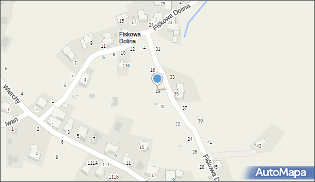 Gliczarów Górny, Fiśkowa Dolina, 18, mapa Gliczarów Górny