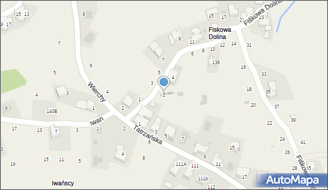 Gliczarów Górny, Fiśkowa Dolina, 2, mapa Gliczarów Górny