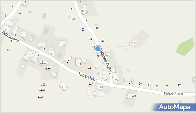 Gliczarów Górny, Fiśkowa Dolina, 28, mapa Gliczarów Górny