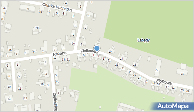 Gliwice, Fiołkowa, 13, mapa Gliwic