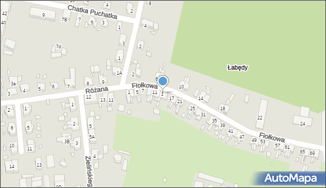 Gliwice, Fiołkowa, 15, mapa Gliwic