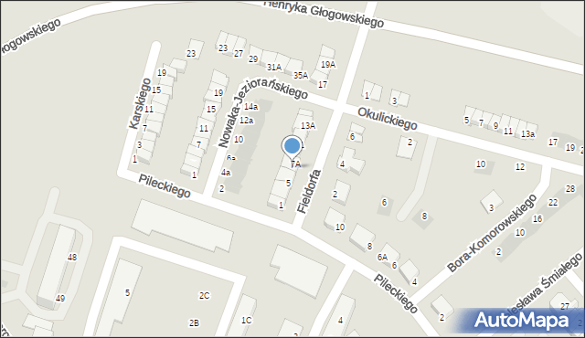 Głogów, Fieldorfa-Nila Augusta Emila, gen., 7, mapa Głogów
