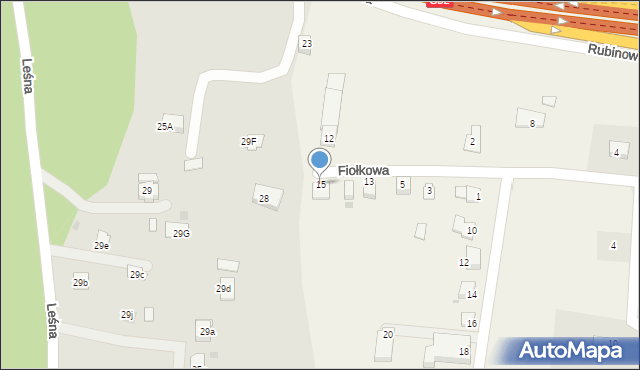 Harbutowice, Fiołkowa, 15, mapa Harbutowice