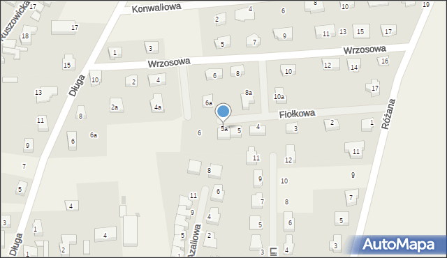 Jaczów, Fiołkowa, 5a, mapa Jaczów
