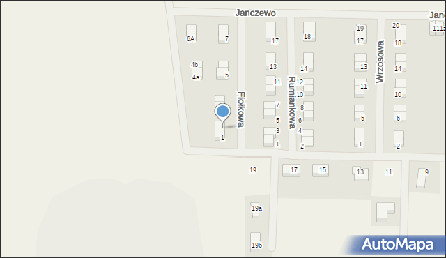 Janczewo, Fiołkowa, 2, mapa Janczewo