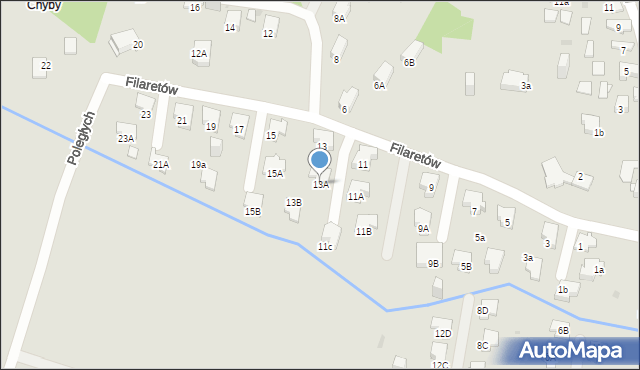 Jaworzno, Filaretów, 13A, mapa Jaworzno