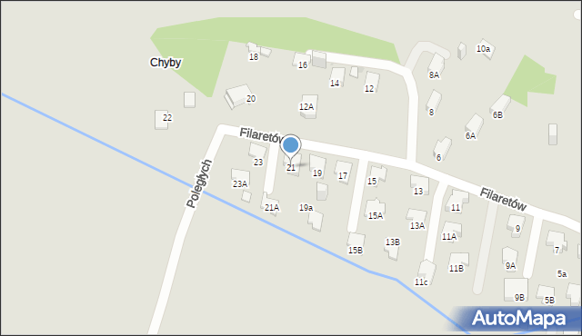 Jaworzno, Filaretów, 21, mapa Jaworzno