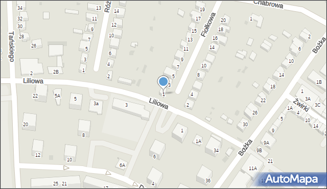 Jelcz-Laskowice, Fiołkowa, 1, mapa Jelcz-Laskowice