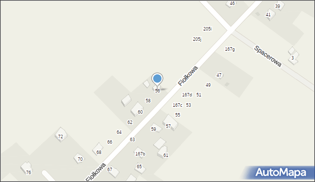 Jerzmanowice, Fiołkowa, 56, mapa Jerzmanowice
