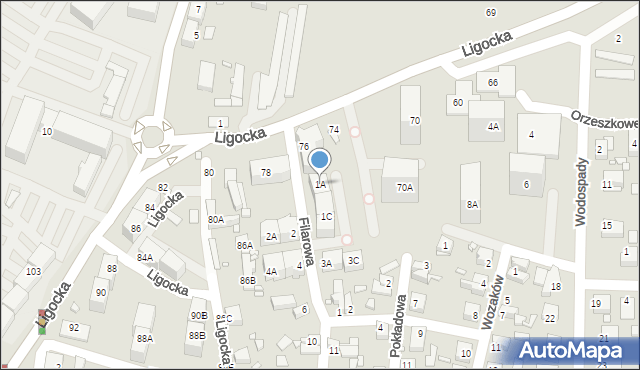 Katowice, Filarowa, 1A, mapa Katowic