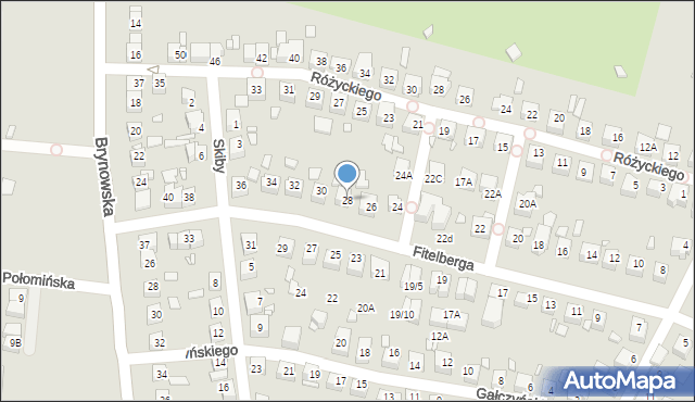 Katowice, Fitelberga Grzegorza, 28, mapa Katowic