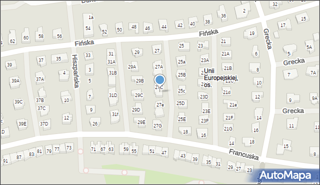 Koszalin, Fińska, 27D, mapa Koszalina