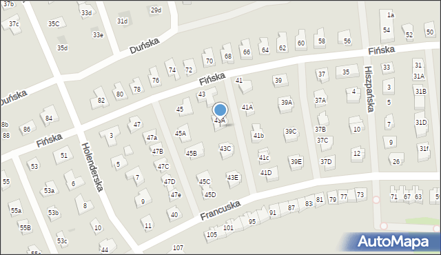 Koszalin, Fińska, 43B, mapa Koszalina