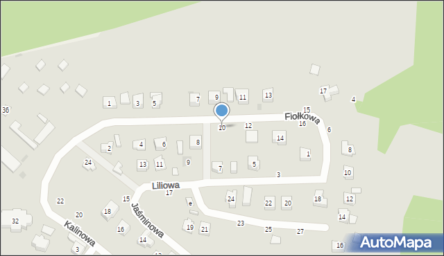 Krasnobród, Fiołkowa, 10, mapa Krasnobród