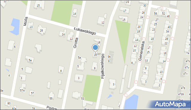 Łódź, Fijałkowskiego Włodzimierza, prof., 10, mapa Łodzi