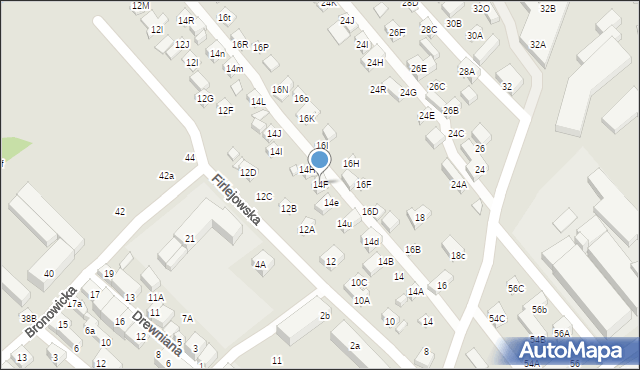 Lublin, Firlejowska, 14F, mapa Lublina