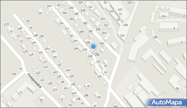 Lublin, Firlejowska, 26L, mapa Lublina