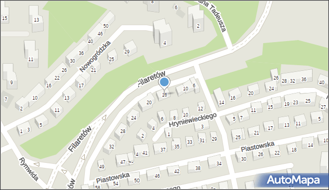 Lublin, Filaretów, 16, mapa Lublina