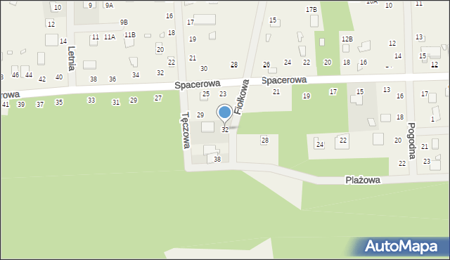 Orchówek, Fiołkowa, 32, mapa Orchówek