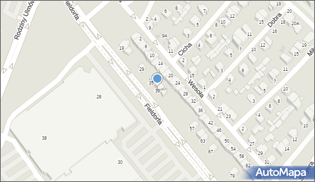 Ostrołęka, Fieldorfa-Nila Augusta Emila, gen., 39, mapa Ostrołęka