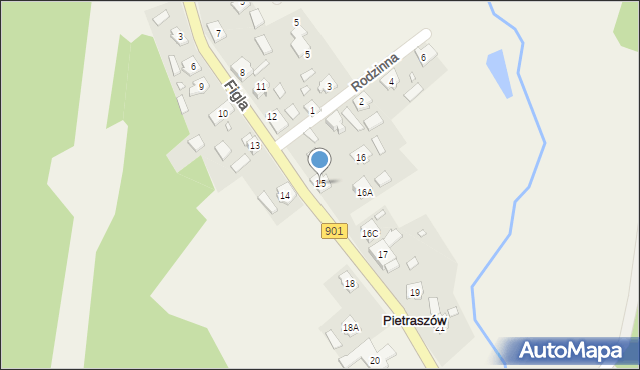 Pietraszów, Figla, 15, mapa Pietraszów