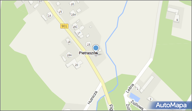 Pietraszów, Figla, 21, mapa Pietraszów