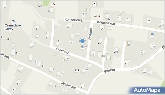 Pisarzowice, Fiołkowa, 2b, mapa Pisarzowice