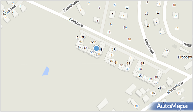 Pobiedziska, Fiołkowa, 5E, mapa Pobiedziska